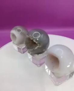开口笑玛瑙晶洞"Open-Smile Agate Crystal Geode Sphere"