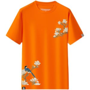 Loose Fit Pure Cotton Short Sleeve Mens T-Shirt Breathable Comfortable Summer Fashion Brand ALFMIL round Neck Geometric Print