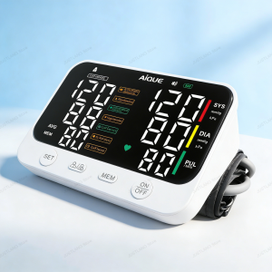 JUSTLANG 1000mAh Blood Pressure Monitor Dual Result Display HD LED Arrhythmia Tonometer Digital Tensiometer Pressure Measure Arm