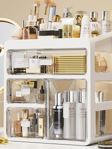 Dustproof Multi-layer Makeup Storage Box Cosmetic Organizer Desktop Storage Bin Wardrobe Arrangement Beauty Tool Holder