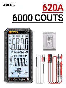 Máy Đo Vạn Năng Kỹ Thuật Số ANENG 620A 6000 Đếm True RMS Tự Động Điều Chỉnh Phạm Vi Máy Kiểm Tra Điện Máy Đo Điện Dung Máy Đo Điện Trở Máy Đo Nhiệt Độ Với Màn Hình Hiển Thị 6000 Đếm
