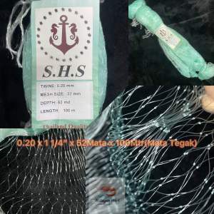 0.20 x 1 1/4” x 52Mata x 100Mtr(Mata Tegak)Isi Jaring Kosong/Pukat Ikan/SHS Brand/Hijau Fishing Net green