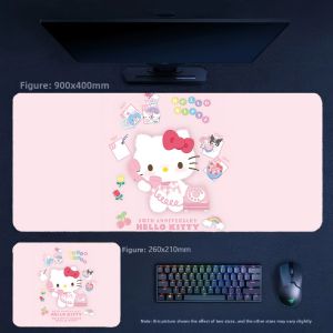 Sanrio | New Girls High-value Desktop Kuromi My Melody Leather Mouse Pad Cute Large Size 90x45cm Non-slip Non-slip Decorative Tablecloth