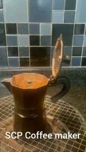 By Scanproducts หม้อต้มกาแฟสด เอสเพรสโซ่ 3 ถ้วย หรือ 150ml - Coffee Maker Moka Pot Premium Aluminum เสริมจมูก