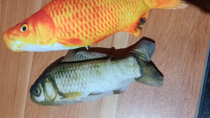1-6pcs 21-31-42cm Interactive Cat Toy Realistic Plush Fish toy