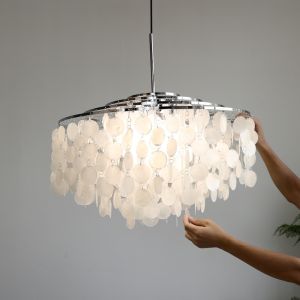 QIANYUE | Shell Chandelier French Cream Style Mid-Century Bell Style
