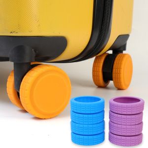 4Pcs Thicken Texture Silicone Wheels Protector Travel Luggage Caster Shoes Reduce Noise Wheels Guard Cover Luggage Accessories