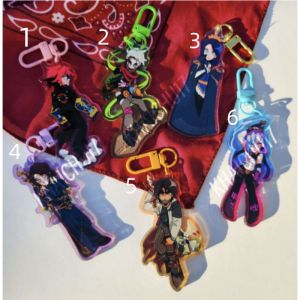 Bandai | Arcane Vi Ekko Caitlyn Jinx Mel Vikto Original Acrylic Handmade Cute Cartoon Anime Keychain Pendant Toy Gift
