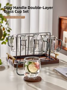YAGANG | Double Insulated Handle High Temperature Resistant Glass Cup Set