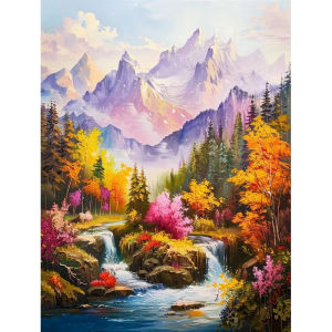 BILIBILI | Paint By Numbers Handpainted Canvas Painting Mountain Painting By Numbers for Adults Home Decor Artwork