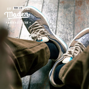 MADEN brand workwear style mens youth Silk Road secret realm board shoes mens shoes 2024 autumn new item niche design cashew flower retro casual trendy shoes