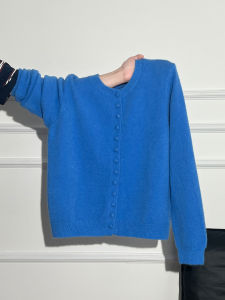 Áo Len Cardigan Dệt Kim Cổ Tròn Tay Dài Dày Dặn Rộng Rãi Ấm Áp Áo Khoác Ngoài Mùa Thu Đông Cho Nữ La Chapelle