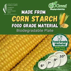 🌽BIOGreen Biodegradable Eco-friendly Disposable Tableware Plate in 4 sizes