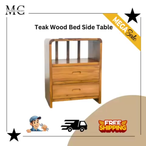 🔥【LOCAL SELLER】🔥JOJO SOLID TEAK WOOD BED SIDE TABLE ( FREE DELIVER ADN INSTALLATION)