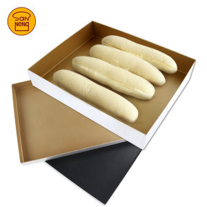 Sanneng Khay Nướng Cao Không Dính Màu Vàng Thương Mại Dùng Trong Gia Đình Khuôn Bánh Mì Cổ Tảo Cuộn Bánh Ngọt Sn1312 28Cm Góc Tròn