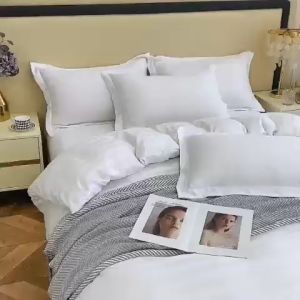 Bộ chăn ga gối khách sạn cotton pha lụa 3f 4 món Decor phòng homstay khách sạn nhiều màu hàng nhập khẩu may theo size khách đặt