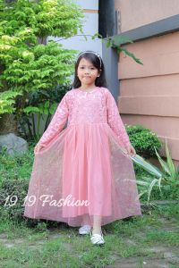 baju gamis brukat anak baju muslim anak 4-11 tahun
