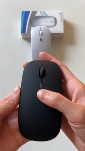 AOJN เมาส์บลูทูธไร้สายโหมดคู่แบบชาร์จไฟได้เงียบและเปล่งแสงสำหรับโน้ตบุ๊กเดสก์ท็อปสากลเมาส์สำนักงานเงียบ