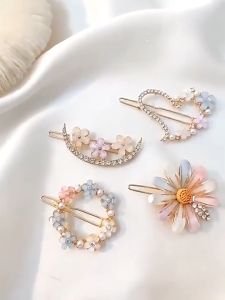 Pinapple สไตล์ใหม่ กิ๊บคริสตัล กิ๊บติดผมดอกไม้ แฟชั่นและเรียบง่าย