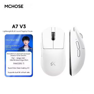MCHOSE | MCHOSE A7 V3 Ultra+ 50000DPI 750IPS 8K Polling Rate Wireless Gaming Mouse PAW3955 Lightweight Nordic 54L15 Super Glide Coating