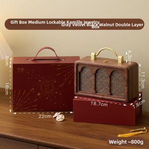 FANHAN | Portable Small Retro Wooden Jewelry Box
