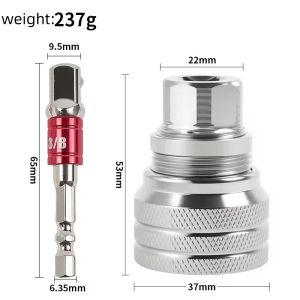 ZUOMU | 3/8 Inch 10-19mm Adjustable Hex Universal Socket Torque Ratchet Wrench Head Mechanic Tools Socket Adapter