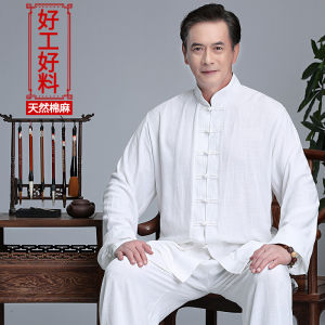 Tai Ji Suit Mens Cotton and Linen Summer Classy Linen Tai Chi Exercise Clothing Womens Spring and Autumn Tai Ji Suit Mens Long Sleeve