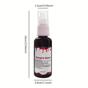 Halloween Washable Fake Blood Spray Realistic Wound & Battle Damage Makeup Simulated Plasma for Vampire Zombie Cosplay Face Co