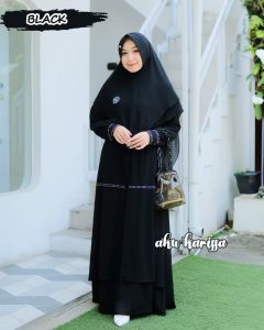 Gamis Ceruti Premium Polos Set Hijab Aku Karissa Original