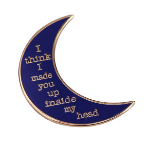 Silvia Plath Poem Collection Moon Brooch Fashionable Jewelry Piece Brainstormed Creation Embellishment Alloy Plated Silver Gold