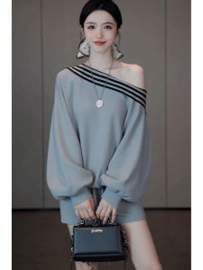 SHANGSHA | Relaxed Gray Asymmetric Shoulder Leisure Suit