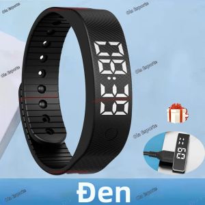 Vòng Đeo Tay Thông Minh Kỹ Thuật Số LED Chống Nước Với Máy Đếm Bước Chân Theo Dõi Giấc Ngủ Đếm Calo Báo Động Rung Nhắc Nhở Dây Đeo Thể Thao Bằng Silicon