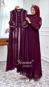 Dress jumbo Yonna/Gamis syari jumbo/Dress pesta kondangan/baju muslim wanita terkini/Gamis jumbo LD 110/Dress pesta/dress resmi/dress mewah