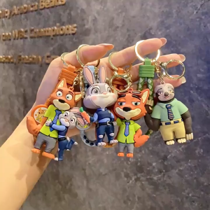 Zootopia Judy Nick Keychain Cartoon Judy Doll School Bag Pendant Car Key Chain Pendant Small Gift