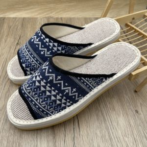 New Arrival Breathable Linen Handmade Cotton Slippers Mens and Womens Open Toe All Year Round Couple Non Slip Soft Bottom Home Old Beijing Cloth Shoes