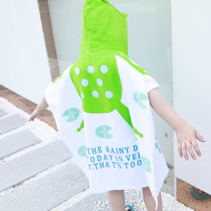 100% Cotton Embossed Printing Bathrobe Housecoat Dressing Gown Bath Towel Kids Bath Body Wrapper S M Size