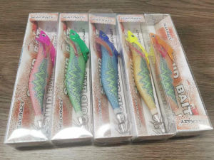 ZYZHE 5 Cái/lô Gỗ Mồi Câu Tôm Dạ Quang Mực Jig Bạch Tuộc Móc Biển Mực Nang Mồi Cho Đại Dương Thuyền Bãi Biển Câu Cá Đá