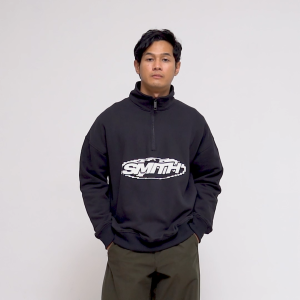 House of Smith Jaket Pria - S World Halfzip Black Oversize - Jacket