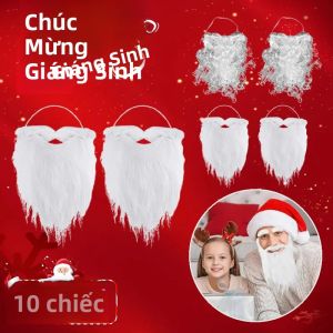 Râu Giả Ông Già Noel Màu Trắng Tám Chữ Cái Dành Cho Người Lớn Trang Trí Giáng Sinh 2024 Phụ Kiện Đạo Cụ Mới