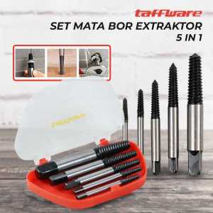 MATA BOR TAP BALIK UNTUK CABUT BAUT SEKRUP PATAH MATA BOR EXTRACTOR PENCABUT BAUT PATAH 5 PCS