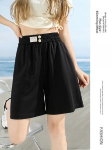 JIANGLU | Summer Ice Silk Shorts Womens Thin Plus Size Sports Five-Point Loose Casual Running Hot Pants High Waist Straight Leg Trousers