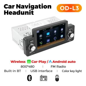 1Din Car Radio Stereo Carplay Android Auto Display Navigation Mirrorlink MP5 Touch Screen Multimedia Player AUX Audio Output BT