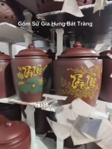 Hũ đựng gạo 25kg gốm Gia Hưng Bát Tràng