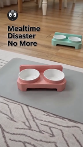 Pet Food Bowl-Dog Cat Medium Lightweight Pet Food For Cats and Dogs-Single/Double Bowl