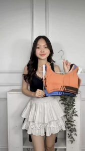 Onefashionmall Atasan Sport Bra Shanmei 2 Garis Pakaian Olahraga Wanita Yoga Gym Zumba Korea Fashion Tanktop Push Up Tanpa Kawat BR122 Bahan Nylon Breathable - Lazada