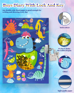 Lockable 3D Design Personal Notebook 7x5.2 Inches 160 Pages Cute Lock Journal with Key Perfect for Birthday & Back to School