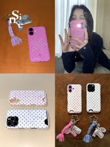 เคสโทรศัพท์มือถือแบบฝังกลวงลายจุดดั้งเดิมพร้อมเพชรและดาว ปกป้องครึ่งหน้าแบบแข็ง ดีไซน์ไม่ซ้ำใคร สำหรับ iPhone 17 pro Max