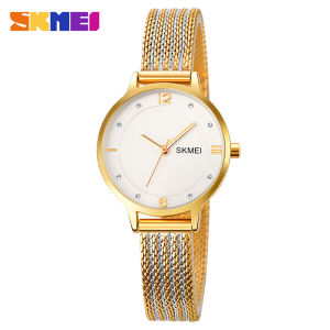 SKMEI 1874 Fashion Japan Quartz Movement Wristwatches Ladies Waterproof Steel Bracelet Women Watch Girl Clock