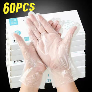 YESPERY 60Pcs Food Grade TPE Gloves Boxed Thickened Disposable Gloves Durable Oil Resistant Kitchen Use Safe for Food Contact BPA-Free ﻿