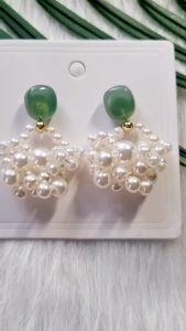 Bông tai khảm trai hình bông hoa phong cách ngọt ngào mẫu mới nhất phụ kiện thời trang cao cấp cho nữ